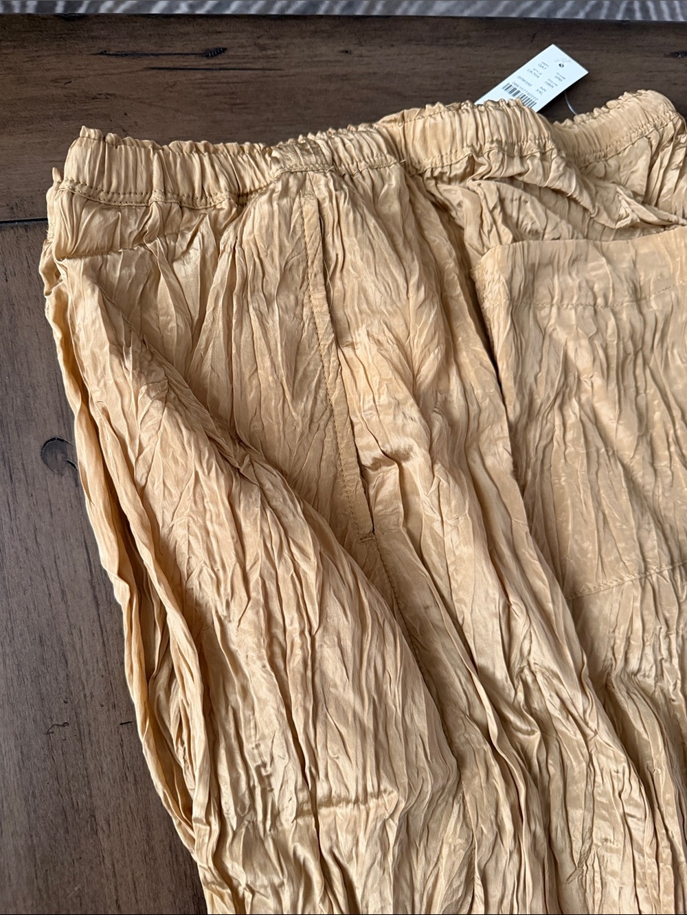 NWT J Crew New Soleil pant in crinkled viscose blend Honey Brown #327 - Picture 6 of 12